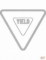 Yield Sign Coloring Pages Printable Usa Signs Road Kids Supercoloring Workers Guard Security Safety Community Drawing sketch template
