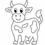 Cows Cow Coloring Pages Cute Little Drawing Color Simple Animals Print Kids Outline Printable Animal Farm Drawings Colouring Head Baby sketch template