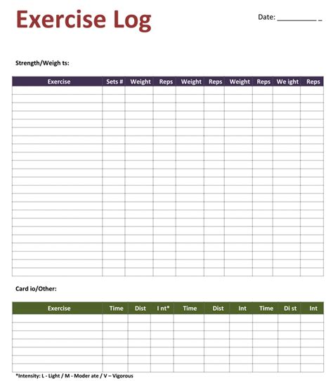 printable workout log sheet eoua blog