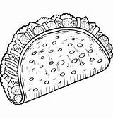 Coloring Mexican Adults Vector Food Burrito sketch template