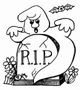 Halloween Rip Coloring Pages Ghost Kids Drawings Happy Ghosts Line sketch template