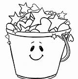 Bucket Coloring Pages Stars Filled Today Smiling Printable Color Getcolorings Getdrawings sketch template