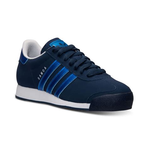 lyst adidas mens samoa casual sneakers  finish   blue  men