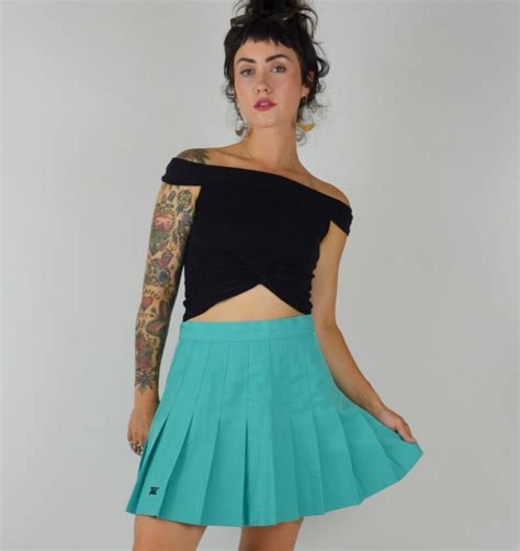 1980s Skirt 28 Waist Vintage Pleated Mini Skirt 80s Tennis Etsy