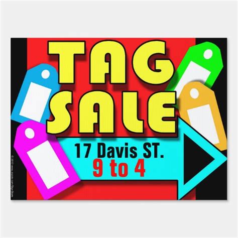 bright tag sale sign yard sign zazzlecom