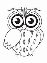 Uil Owl Kleurplaten Simpele Hibou énormes Yeux Raskrasil Chouette Coloriage sketch template