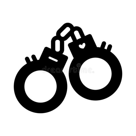sex handcuffs simple vector icon black and white illustration of sex bdsm toy solid linear