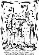 Color Number Coloring Castle Printable Kids Pages Sheets Numbers Children Adults Books Doodle Castles Neidinha Franca Teacher Activities Print Colouring sketch template