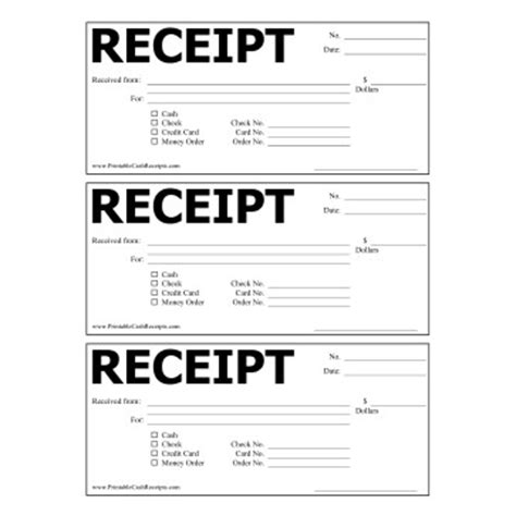 printable cash receipt