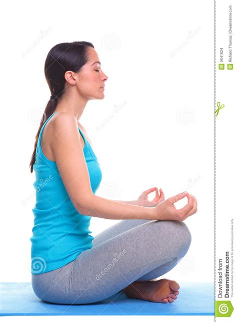 Woman Side Lotus Position Stock Images Image 9841624