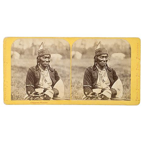 Charles A Zimmerman Stereoview Of A Chippewa Warrior Cowans