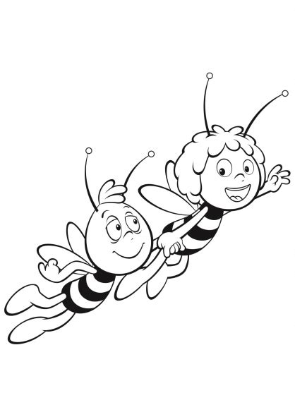 maya  bee  cartoons  printable coloring pages