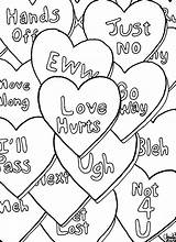 Coloring Pages Candy Heart Anti Valentine Getcolorings Adult Printable sketch template