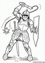 Chevalier Knight Mace Cavaliere Ritter Caballero Cavalieri Knights Chevaliers Caballeros Soldados Coloriage Soldati Cavaleiros Cavaleiro Guerras Colorier Imprimer Colorkid Coloriages sketch template