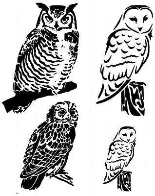 stencils crafts templates scrapbooking birds owls  stencil  mylar
