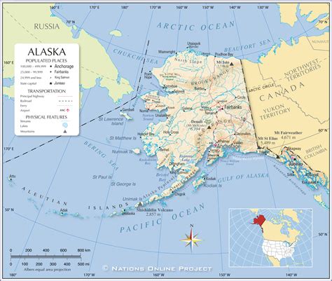 map  alaska state usa nations  project