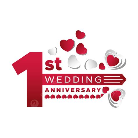 st wedding anniversary love hearts typography wedding anniversary