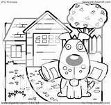 Driveway Sitting Dog Coloring Newspaper Mouth Clipart Cartoon His Cory Thoman Outlined Vector 2021 sketch template