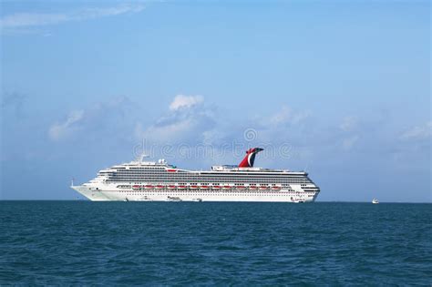 Carnival Conquest Cruise Ship Anchors Near Belize City