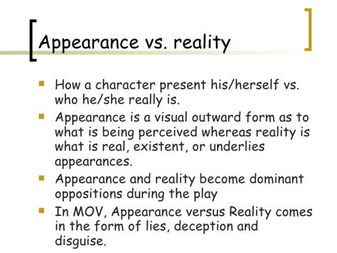 Appearance Versus Reality Macbeth Essay