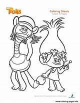 Trolls Coloring Poppy Pages Printable Cooper Color Print sketch template