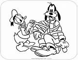 Coloring Goofy Pages Disneyclips Mickey Mouse Friends Donald Injured Bandaging sketch template