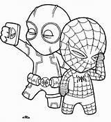Spiderman Deadpool Pages Drawing Easy Coloring Chibi Cute Spider Man Homecoming Marvel Simple Drawings Print Clipart Venom Draw Getdrawings Da sketch template