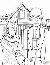 Gothic American Coloring Grant Wood Pages Clipart Painting Famous Printable Drawing Paintings Drawings Clip Click Designlooter Visit Popular Choose Board sketch template