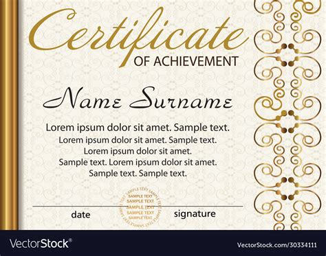 certificate  diploma template award winner vector image