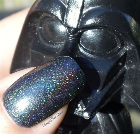pretty polished black swan holographic nail polish holographic