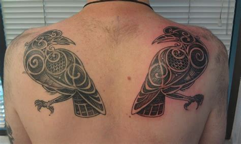 hugin  munnin raven tattoo pagan tattoo norse tattoo