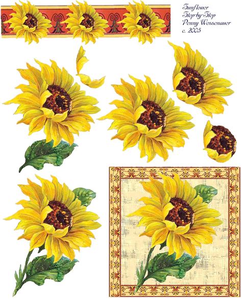 sunflower decoupage printables decoupage paper sunflower photo