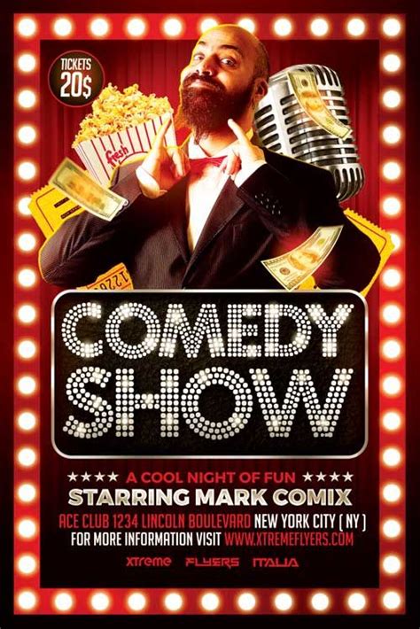 comedy show flyer template comedy show stand  comedy flyer