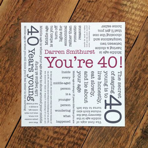 40th Birthday Card You Re 40 Quotes By Coulson Macleod
