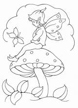 Coloring Mushroom Elf Fairy Pages Colorkid Princess Fairies Print Elves Flight Gif sketch template