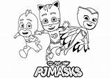 Pj Catboy Owlette Characters Pjmasks Gekko Justcolor Personnages Coloriages Connor Coloring sketch template