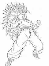 Pages Coloring Saiyan Super Goten Printable Color sketch template