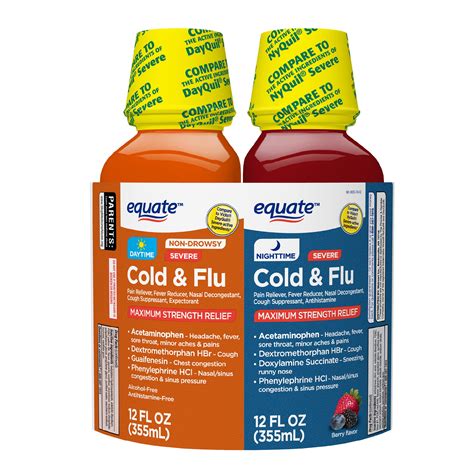 equate daytime nighttime severe cold flu relief cold  flu
