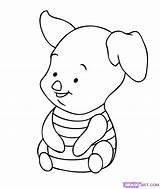 Baby Coloring Pages Disney Characters Tigger Piglet Draw Step Cute Cartoons Kawaii Cinderella Cartoon sketch template