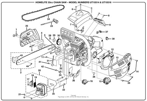 homelite cc chain  ut  parts diagram  general assembly