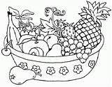 Coloring Fruit Basket Pages Printable Quality High sketch template