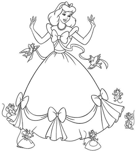 printable princess cinderella coloring pages
