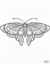 Butterfly Coloring Pages Zentangle Supercoloring Book Color Butterflies Adult Choose Board Adults Drawing sketch template