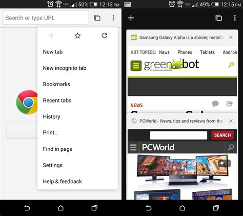 chrome beta  android update shows   googles browser     material