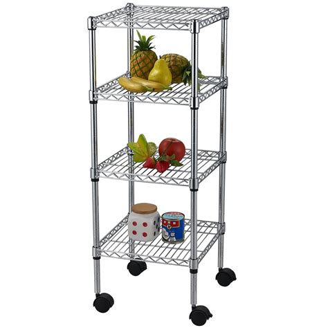 small diy  tiers chrome plated square metal wire rack