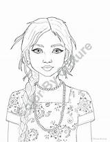 Coloring Realistic Girl Pages Indian People Color Printable Fashion India Girls Woman Native American Getcolorings Ancient Drawing Getdrawings Colorings Cute sketch template