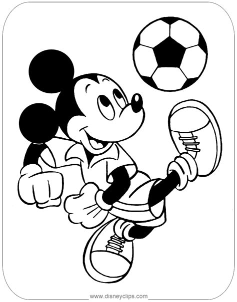 mickey mouse soccer coloring pages disneyclipscom