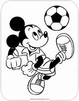 Mickey Coloring Soccer Mouse Pages Disney Playing Disneyclips sketch template