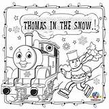 Coloring Christmas Pages Thomas Train Kids Friends Printable Tank Engine Colouring Snow Religious Season Winter Sodor Round House Skating Ice sketch template