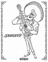Coco Ausmalbild Diskingdom Gitarre Pixar Ernesto sketch template
